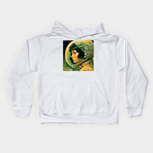 We Are Floating In Space - 42 - Sci-Fi Inspired Retro Artwork Kids Hoodie